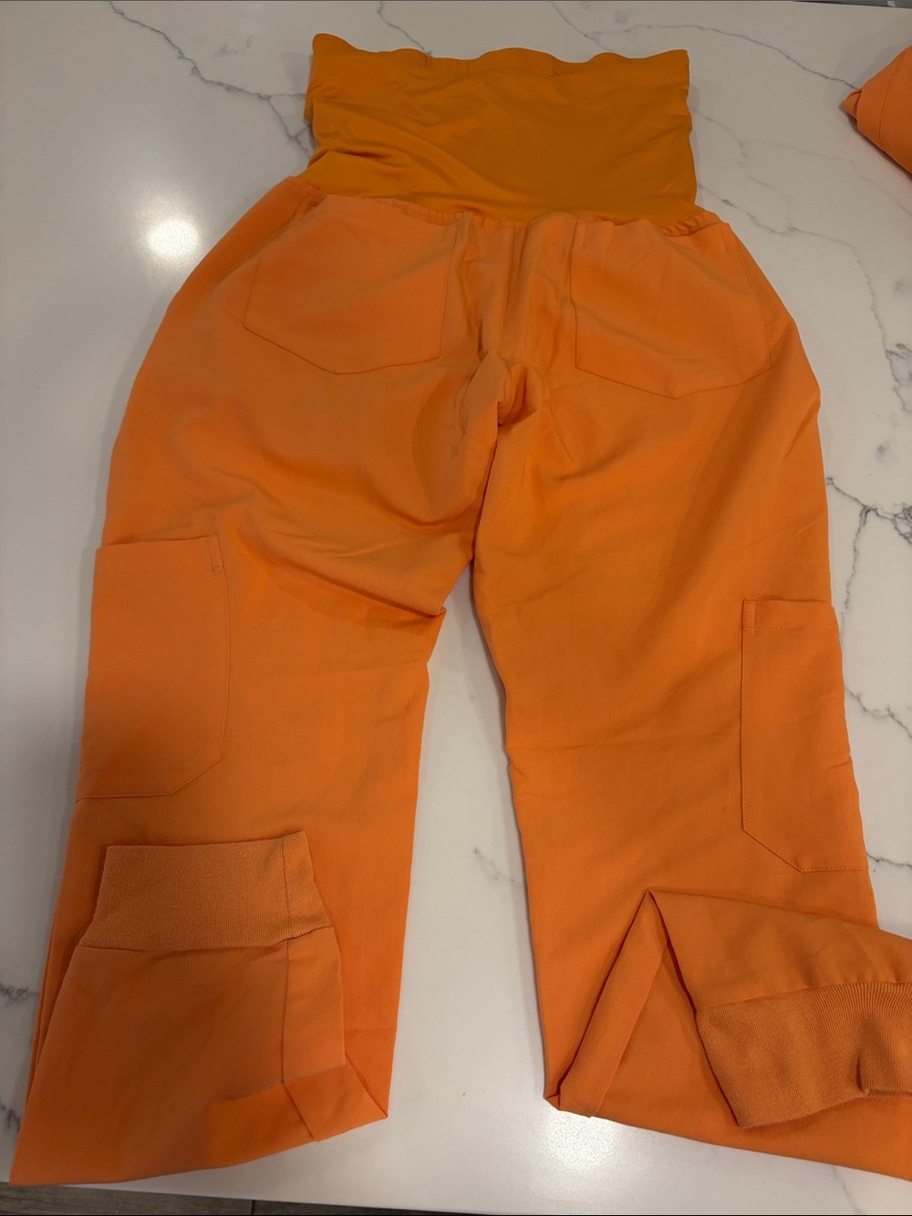 Mandala Maternity XS jogger orange scrub bottom